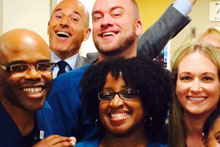 Matt Lauer photobombs Emory Healthcare team. 