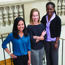 Winship genetic counselors Christine Tallo, Christine Stanislaw, and Fabienne Ehivet.