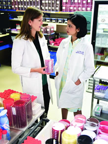 Colleen Kraft (left) and Tanvi Dhere (right) of Emory's Microbiota Restoration Program