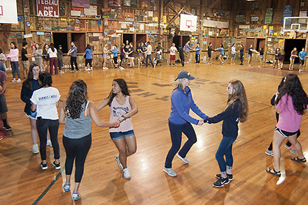 Students find a partner to join them for the barn dance festivities.