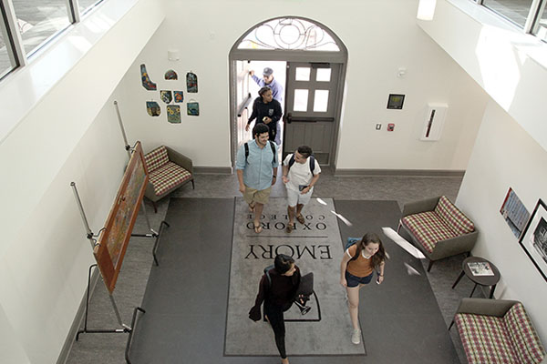 The new Pierce Hall entrance boasts a welcoming lobby.
