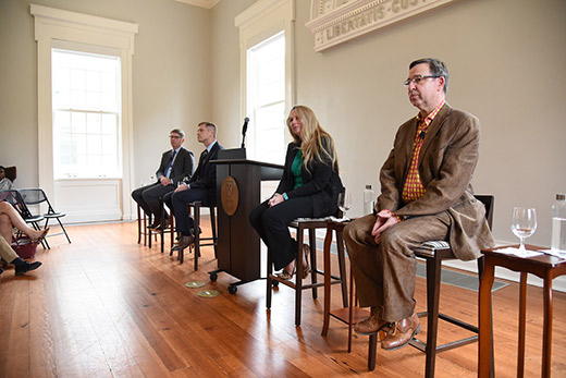 Leading the conversation were (L-R) Dean Douglas A. Hicks of Oxford College; Dean Michael A. Elliott of Emory College of Arts and Sciences; assistant professor Tasha Dobbin-Bennett; and professor Peter Höyng.