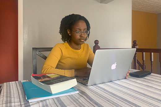 Although studying from home was not how Michelle Mugo envisioned completing her senior year, her takeaways include lessons in adapting to change that will help carry her through life.