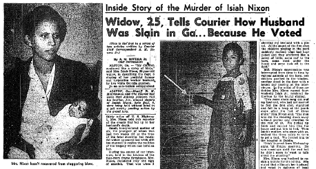 “Buried Truths,” the award-winning podcast led by Emory professor Hank Klibanoff, released a special episode this week honoring Sallie Nixon, who saw her husband, Isaiah Nixon, killed in 1948 for voting. Sallie Nixon died July 25 from COVID-19. This article was published in the Pittsburgh Courier on Oct. 9, 1948.