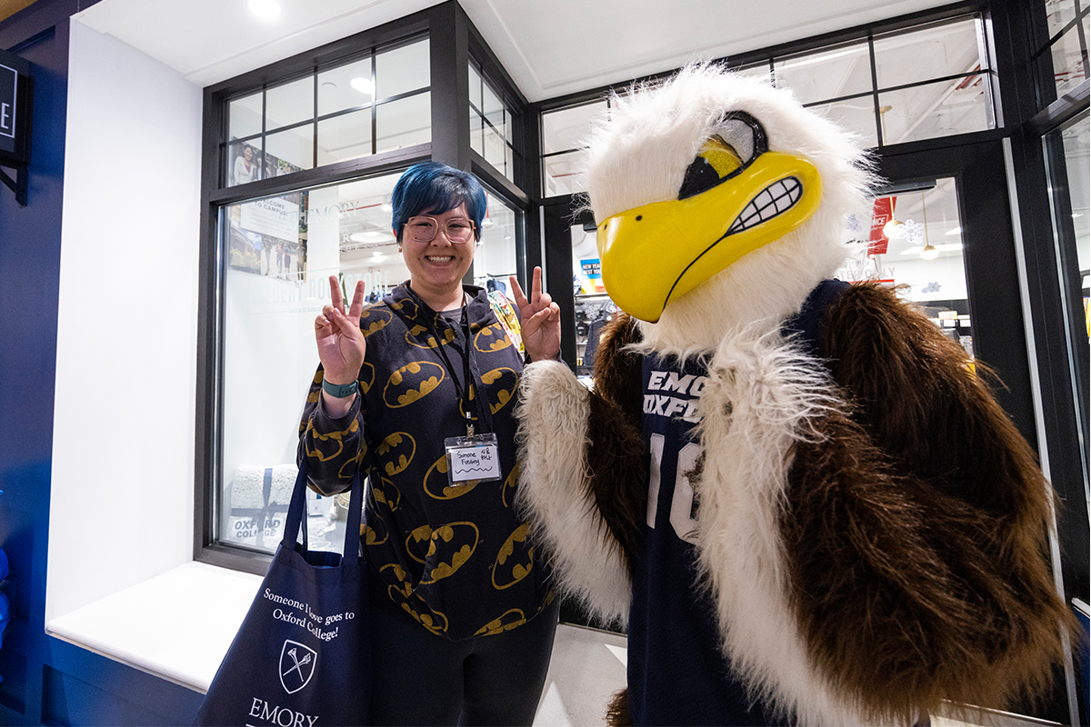 Oxford College mascot Swoop the eagle
