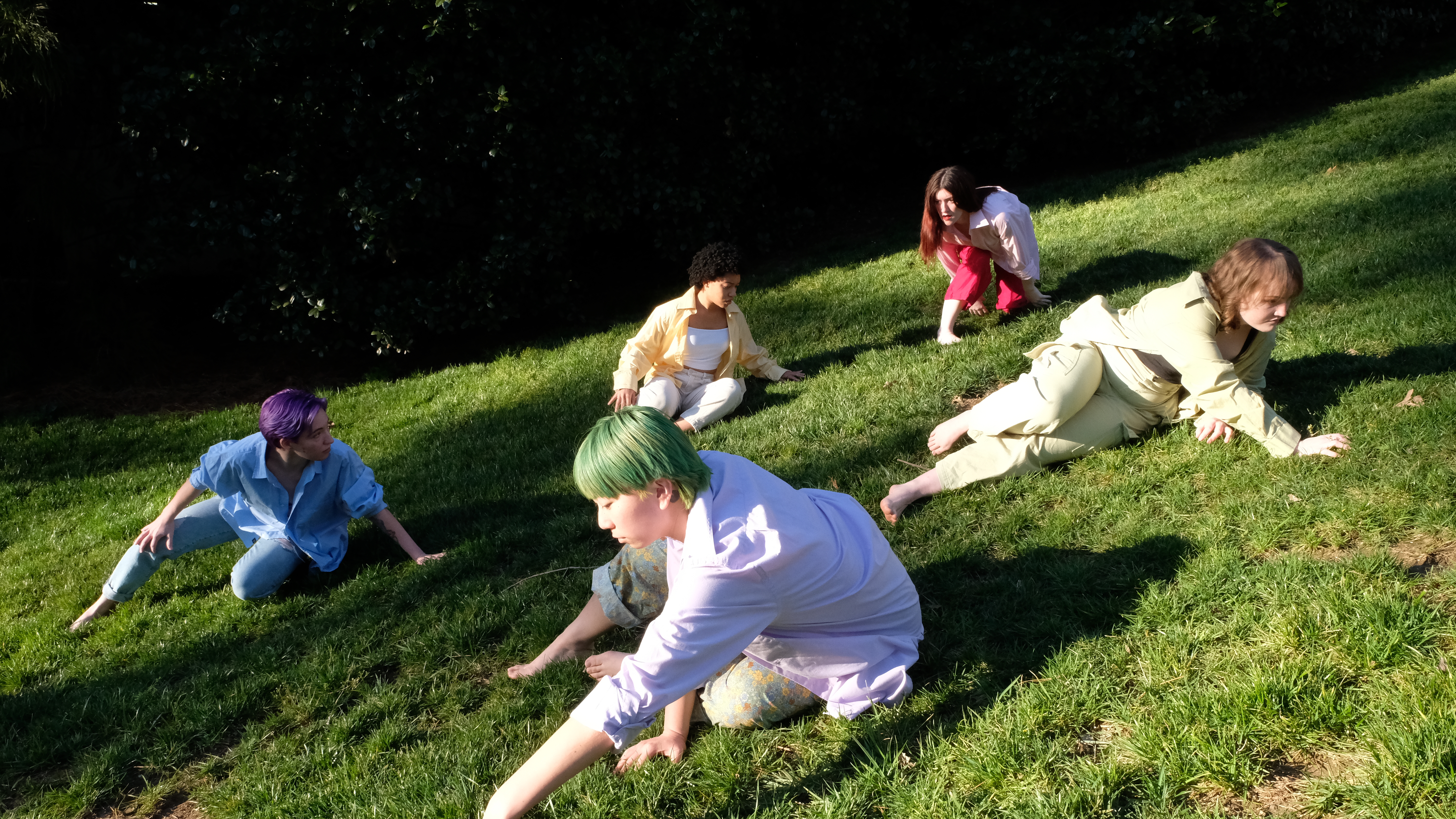 Children playing on the lawn