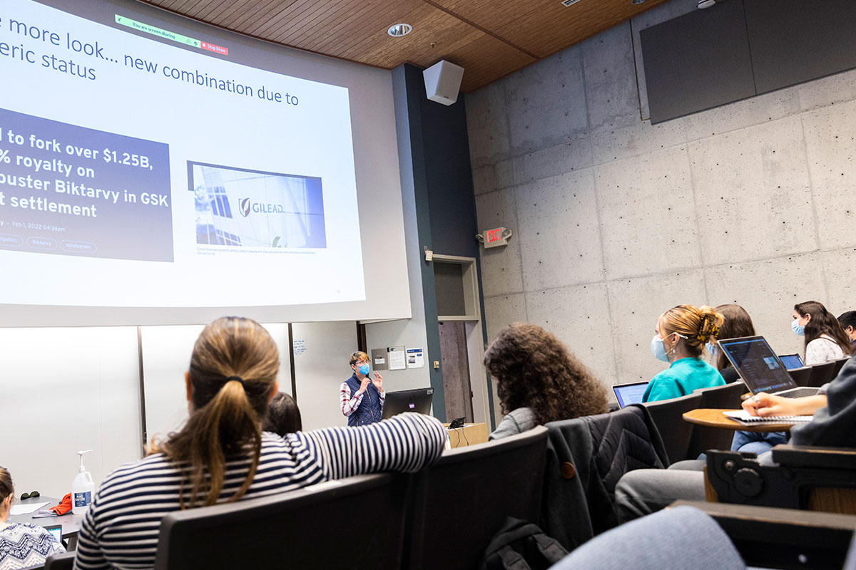 students in college classroom