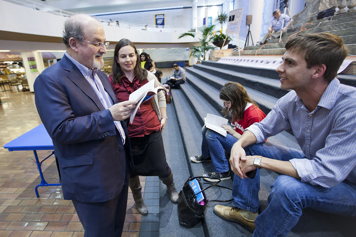 Salman Rushdie joined with students for a public reading 