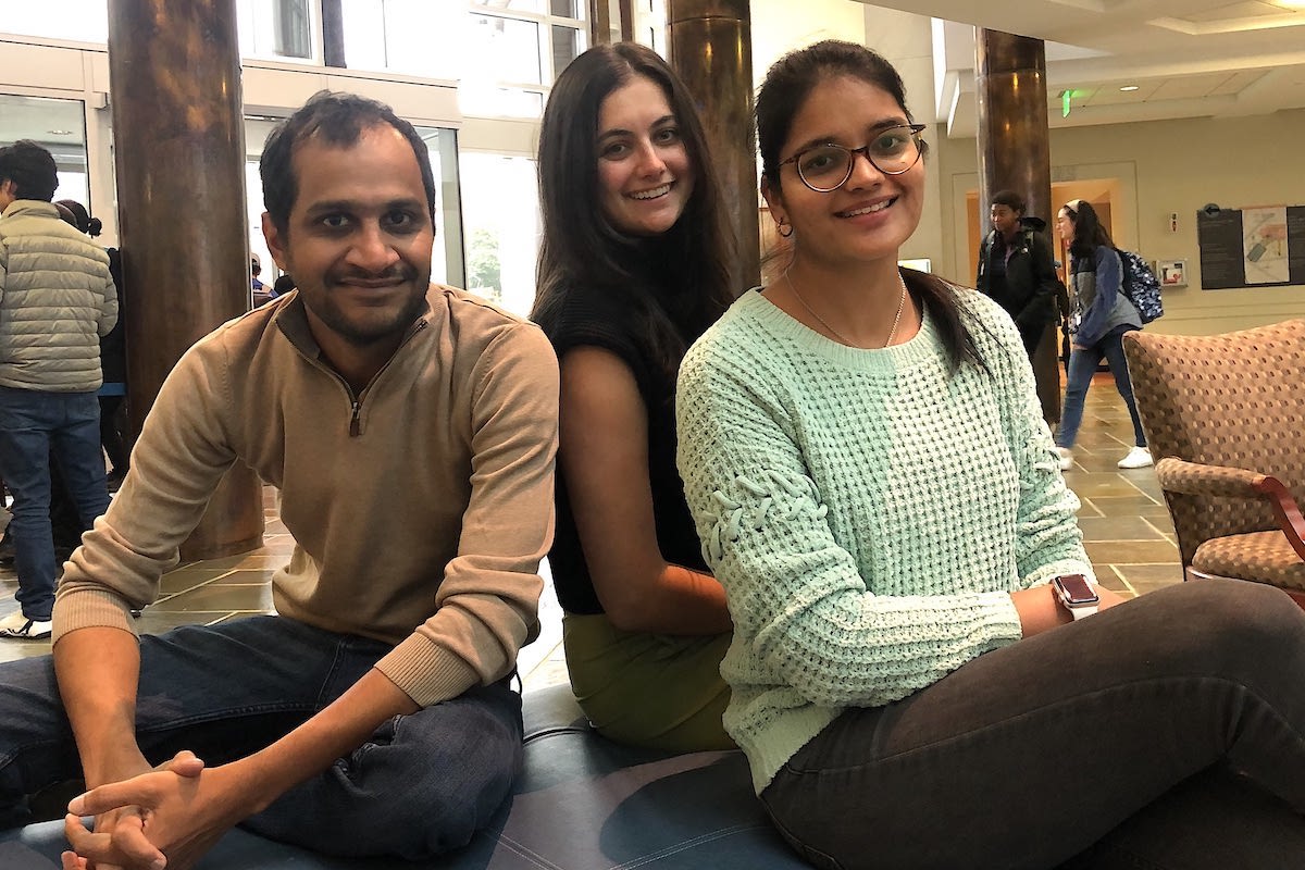 From left, biophysicist Shashank Shekhar and graduate students Heidi Ulrich and Ankita, co-authors of the new paper