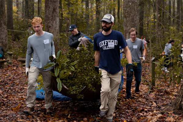 Volunteers tended to the Hearn Nature Trail as part of Emory Cares 2022.