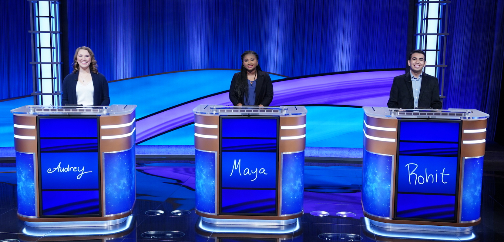 Photo: Wright on ''Jeopardy!'' set