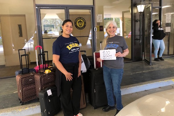 Donate suitcases through Emory’s Urban Health Initiative to help people experiencing homelessness