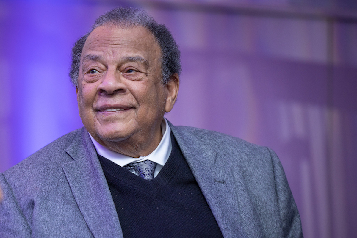 Ambassador Andrew Young speaking at the 2021 Carter Town Hall. 