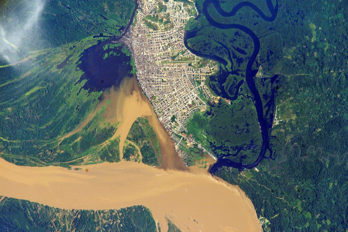 NASA birds-eye image of Iquitos, Peru
