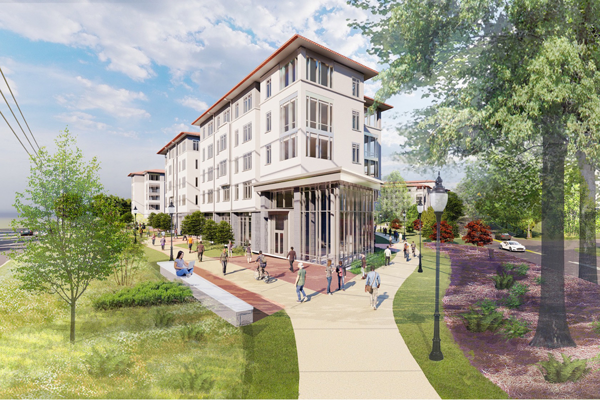 Renderings of Emory’s new graduate housing project, created and provided by Ayers Saint Gross.