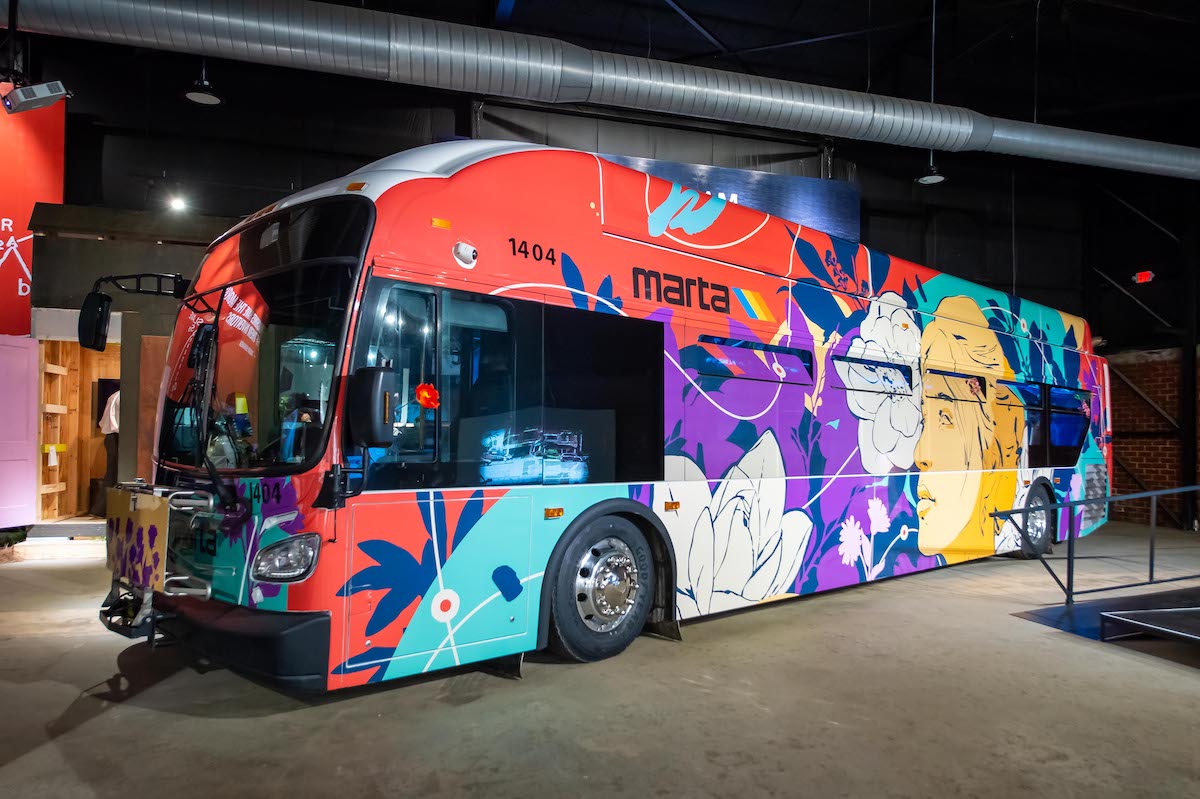 image of a painted marta bus 