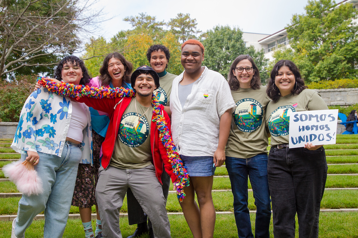 Group photo of Emory students at Pride