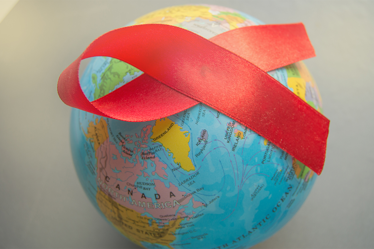 HIV ribbon for global health 