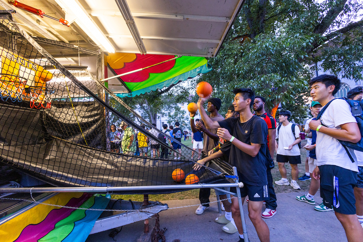students playing carnival games