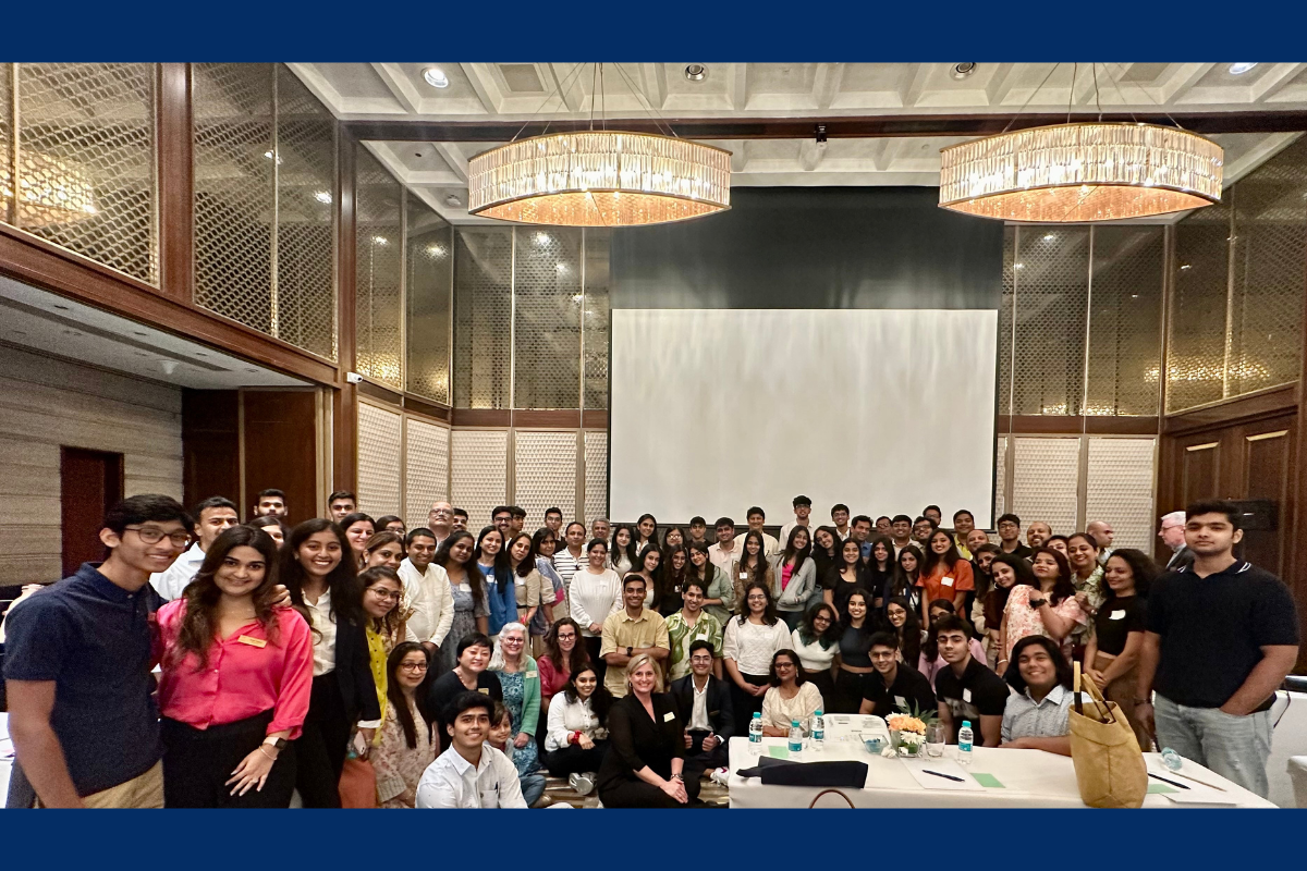 group photo of international students prior to their arrival in the US