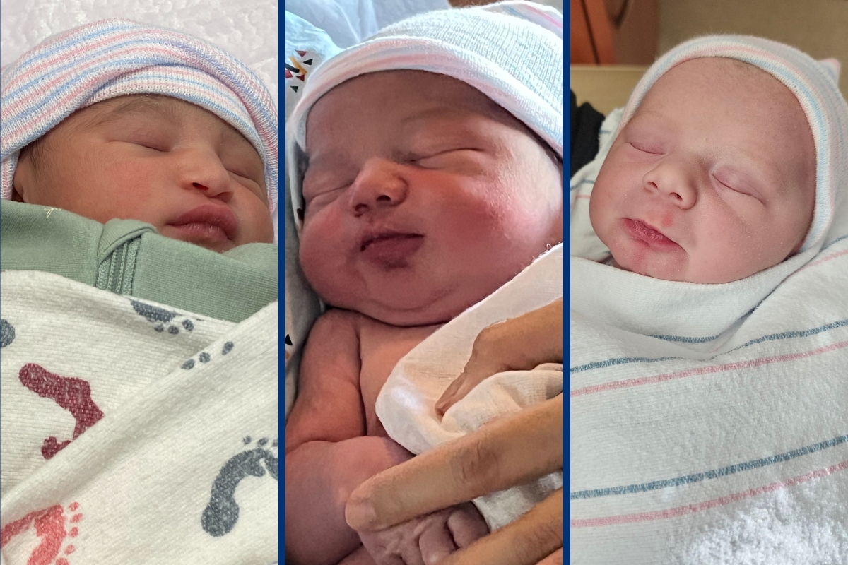 photos of three first babies born at Emory hospitals in 2024