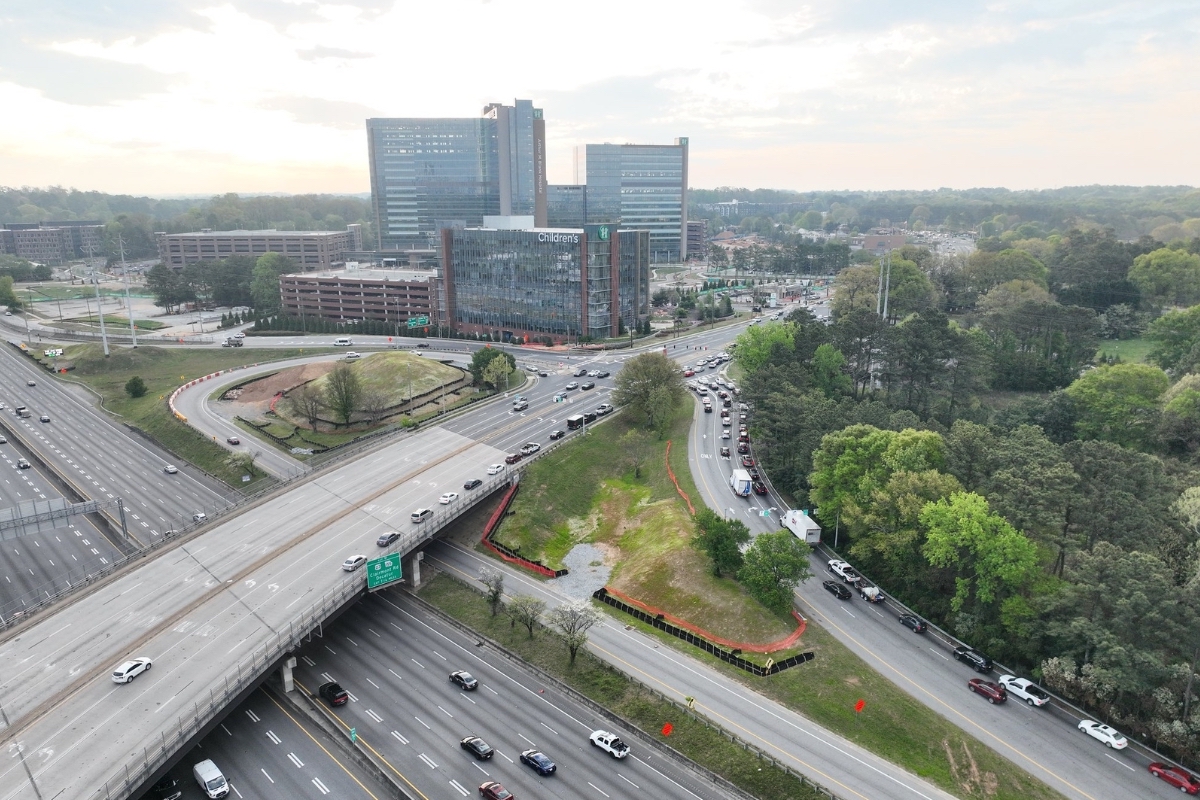 view of I-85 and North Druid Hills intersection