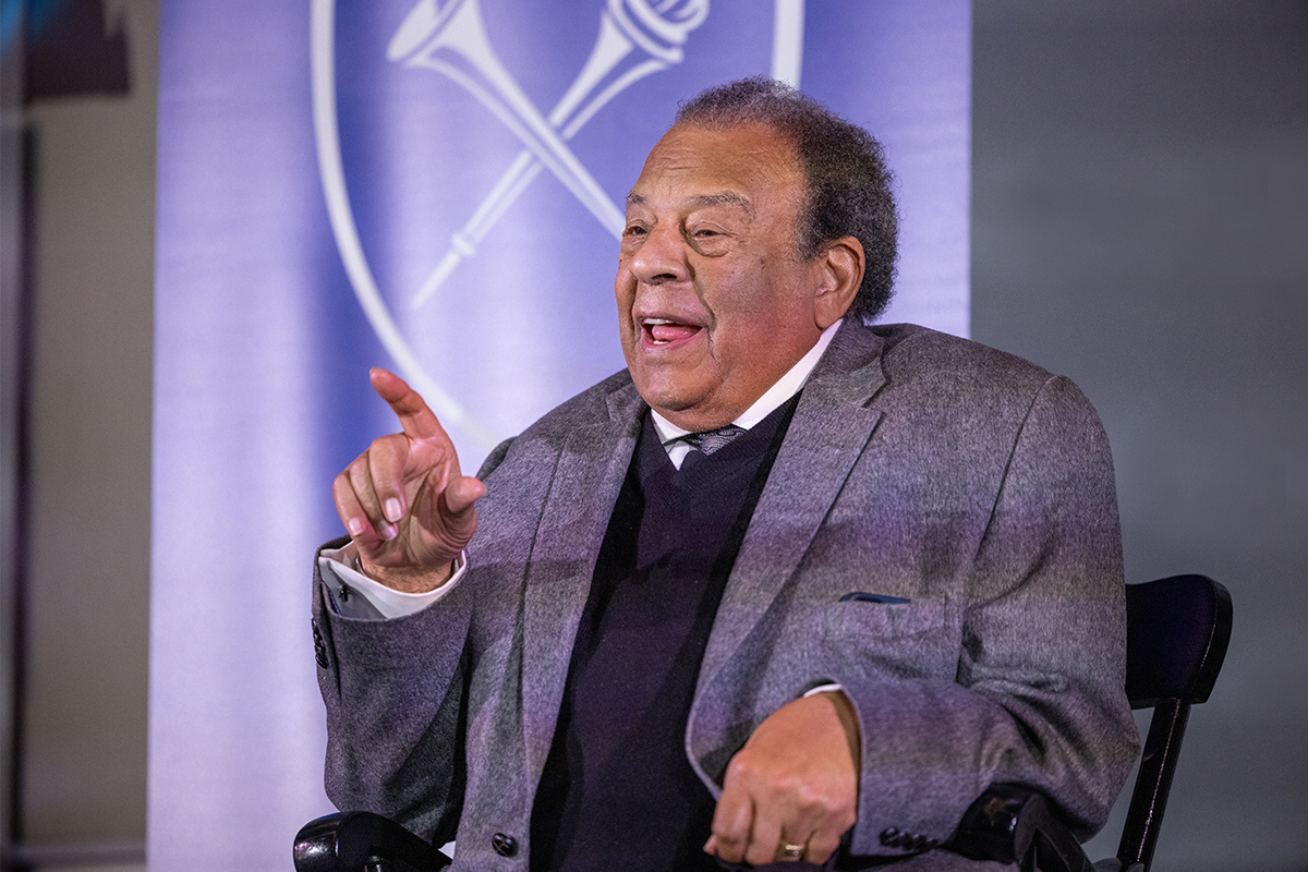 civil rights leader Andrew Young speaking at Emory University