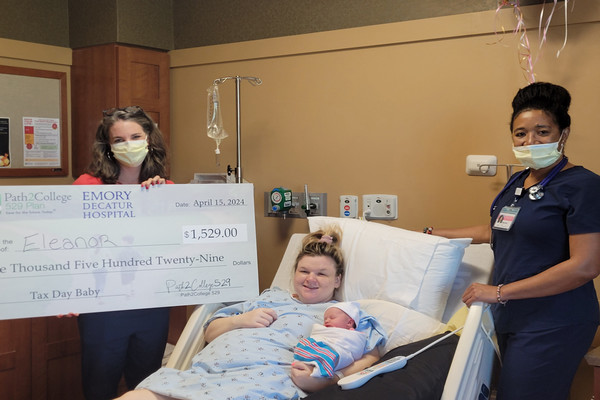 First ‘Tax Day Baby’ born at Emory Decatur Hospital receives $1,529 for college 