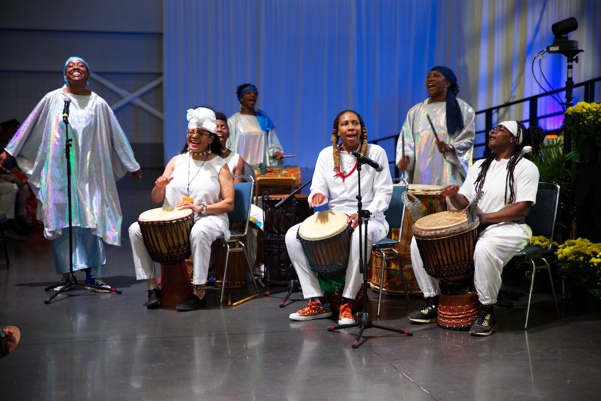a group performing music