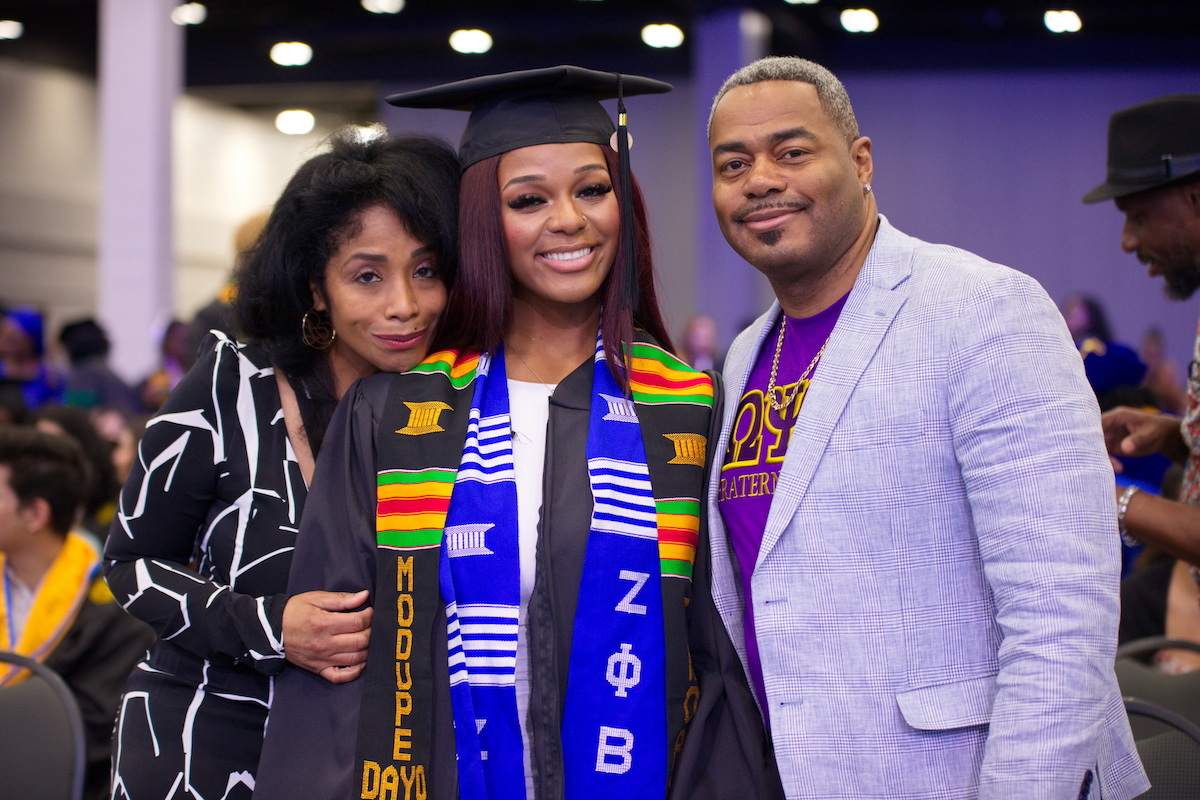 a graduate and family members 
