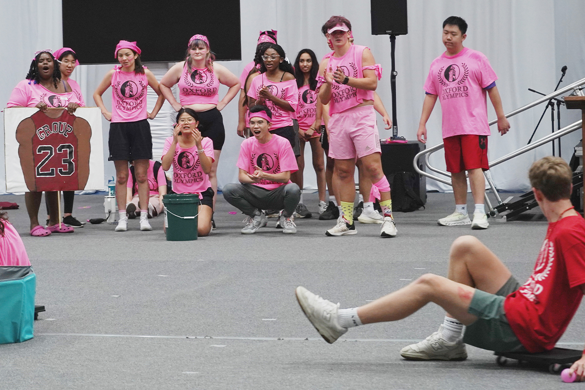 students play games in Oxford Olympics