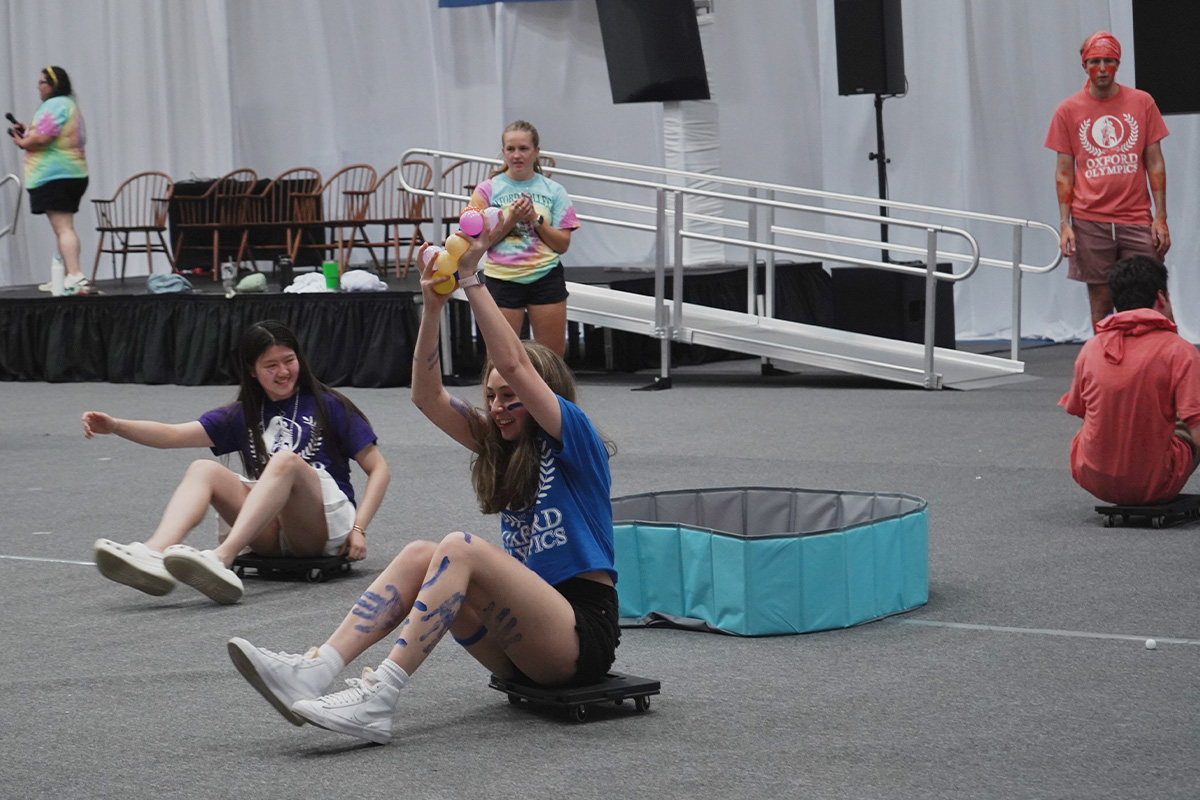 students play games in Oxford Olympics