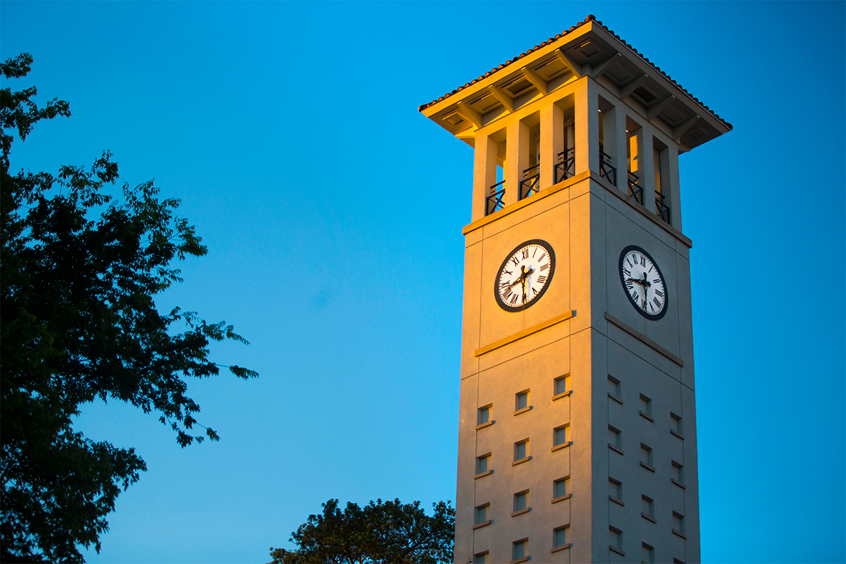 clock tower on Emory University campus