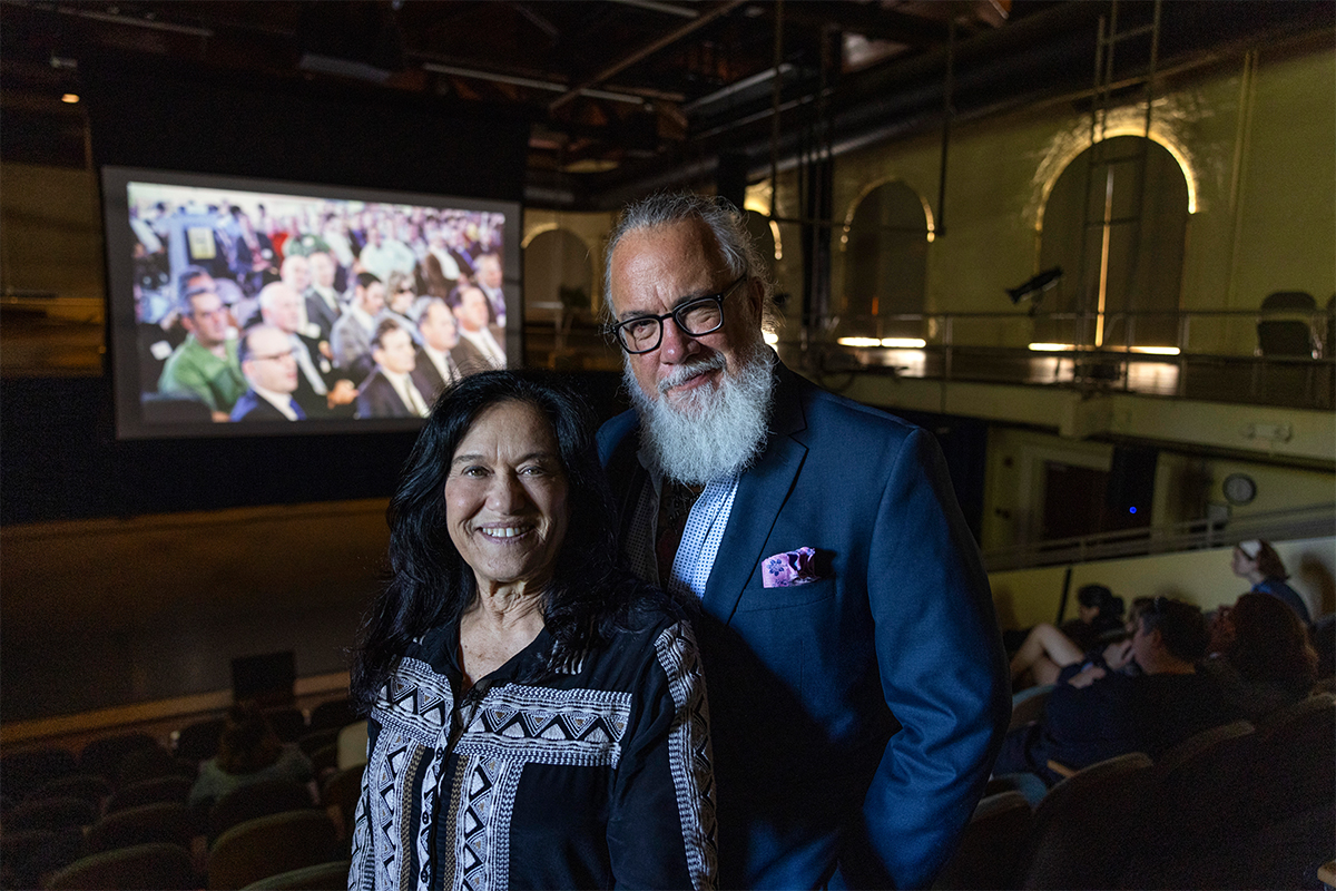 documentary filmmaker Barbara Kopple in a theater