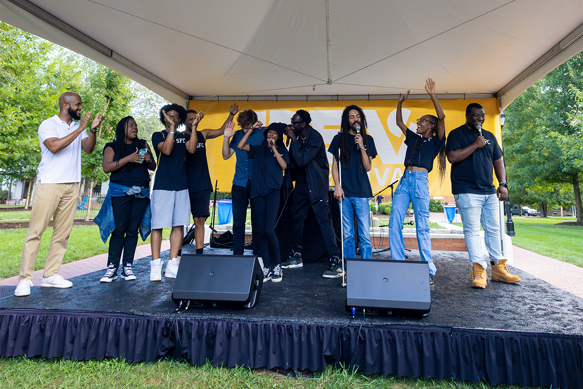 music group Soul Food Cypher on outdoor stage