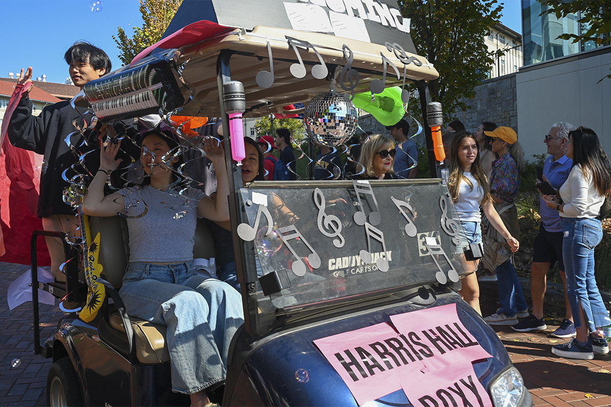 music themed golf cart in parade