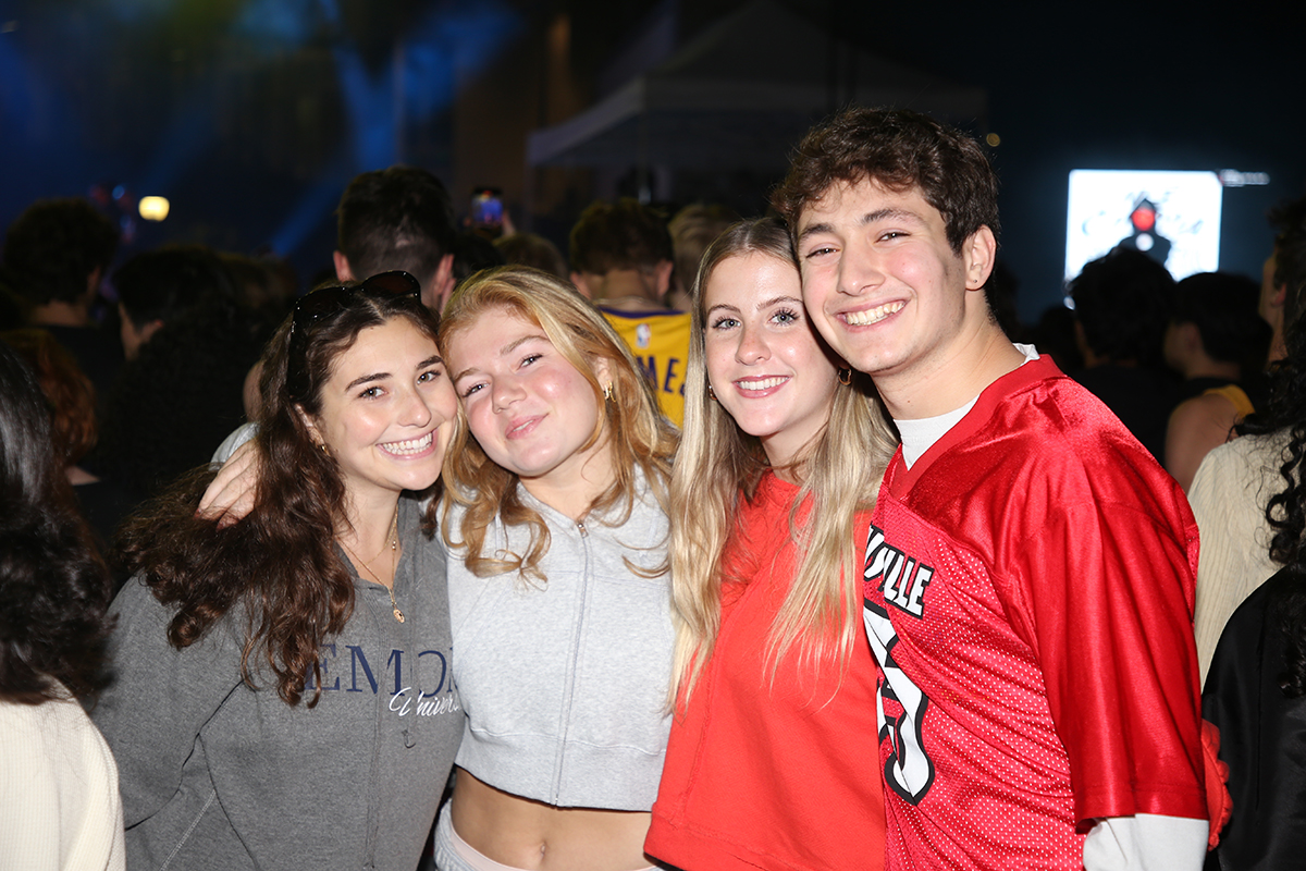 Four students at the concert