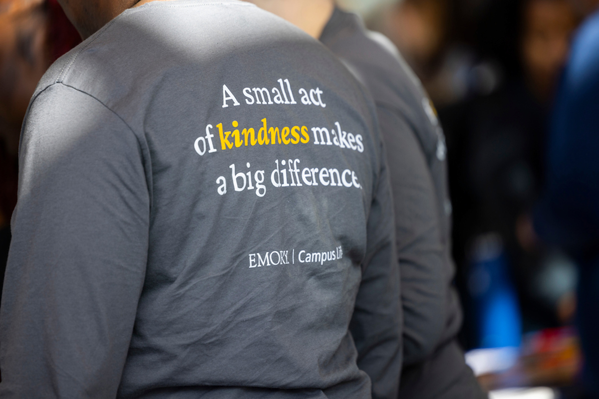 A shirt that says a small act of kindness can make a big difference