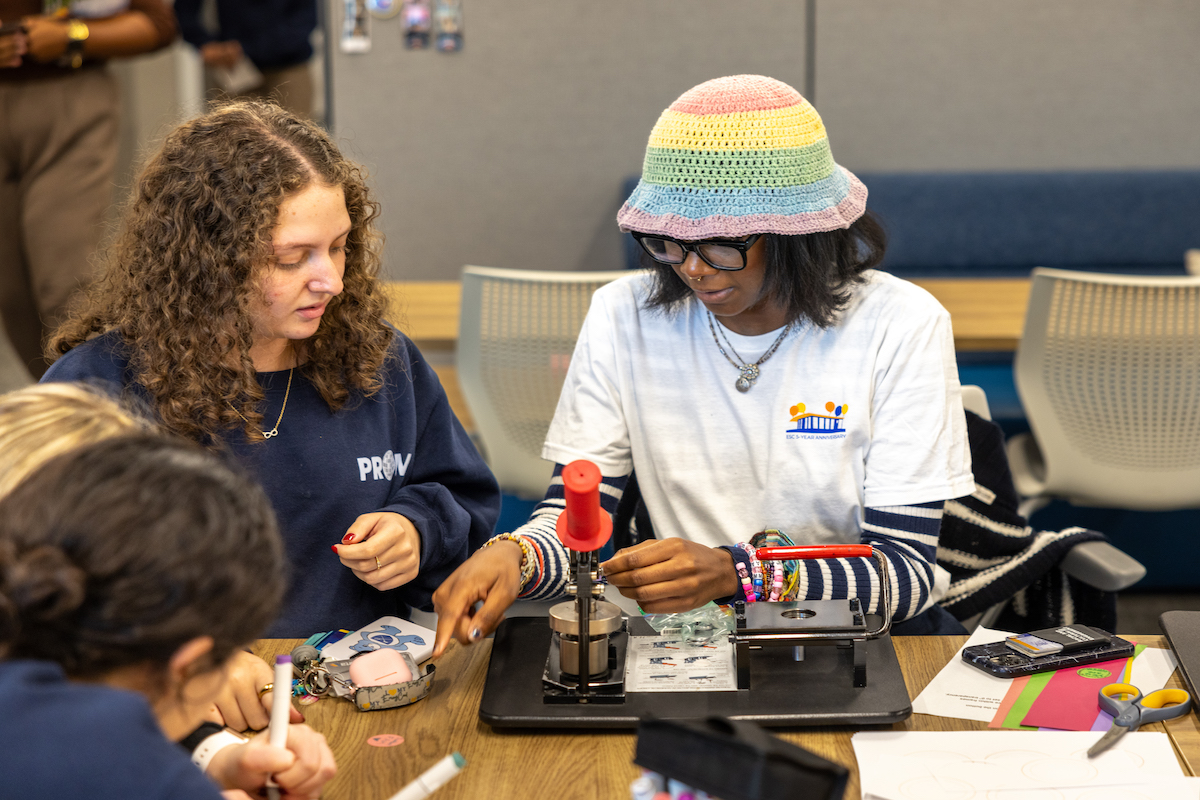 people making buttons