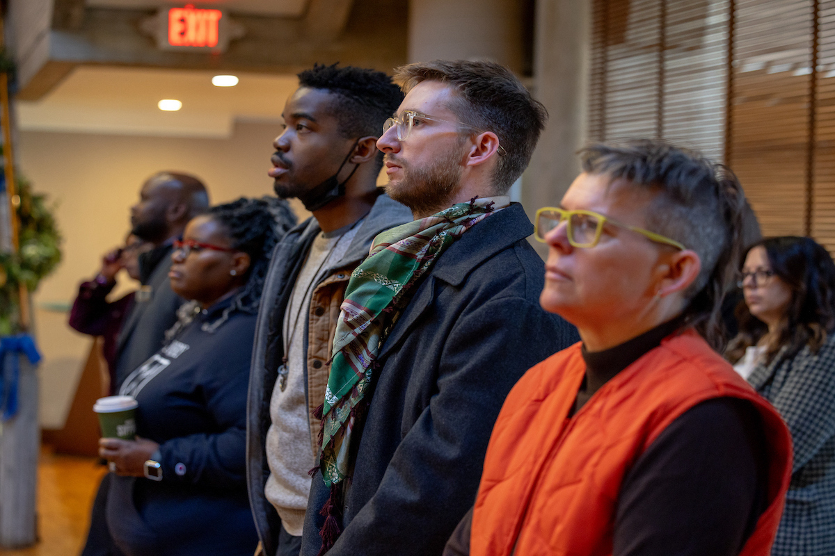 people viewing the ceremony