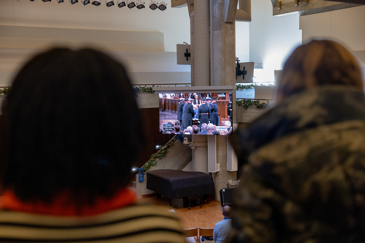 people viewing the ceremony