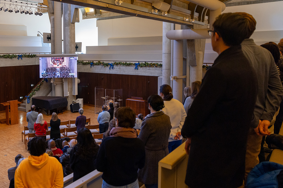 people viewing the ceremony
