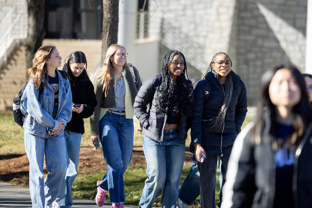 students walking