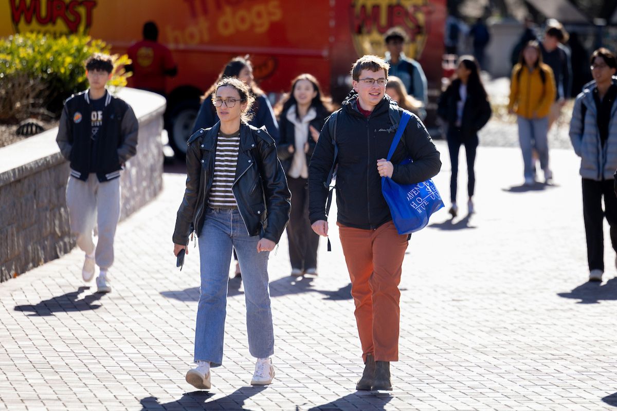 students walking