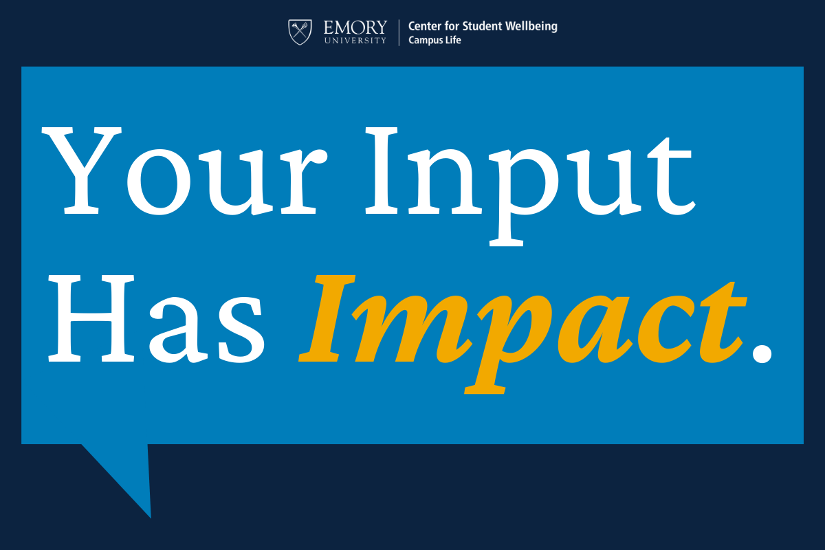 graphic of text that says your input has impact