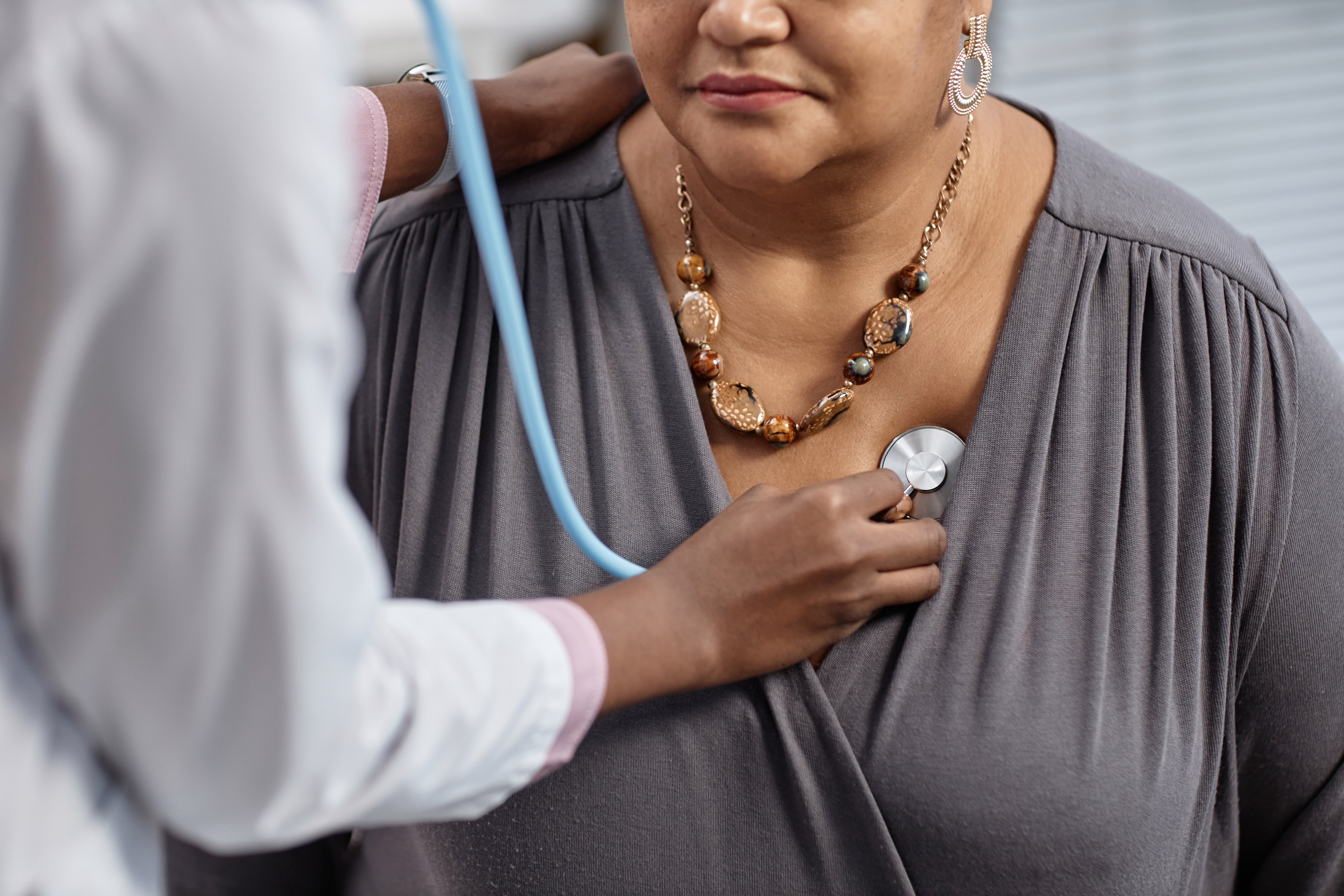 Woman getting heart checked