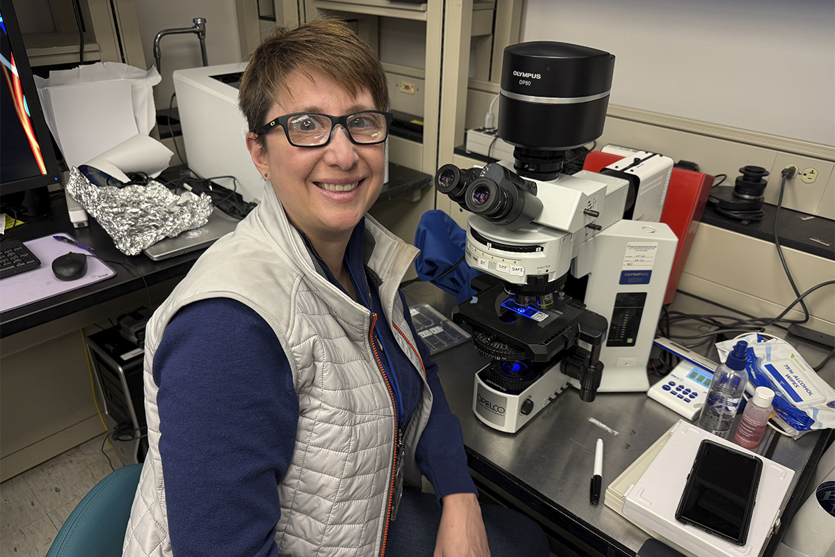 Emory University professor Christina Gavegnano in the lab