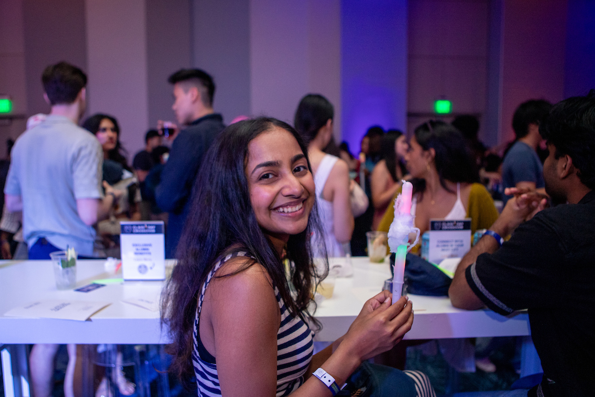 student at crossover party