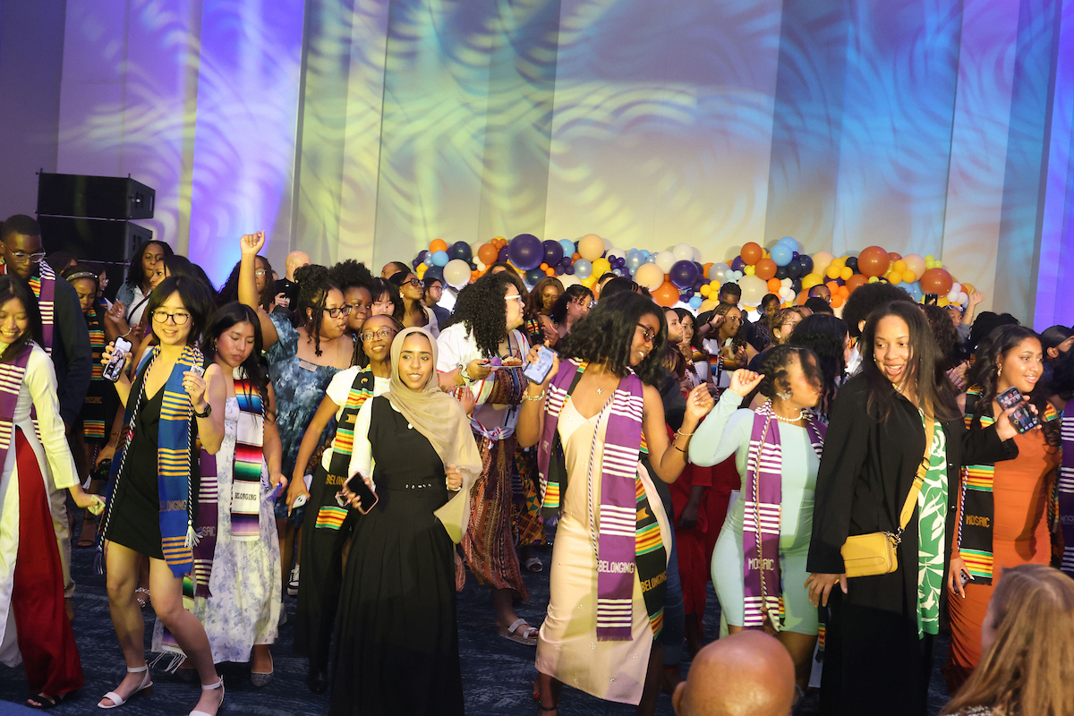 Attendees dancing