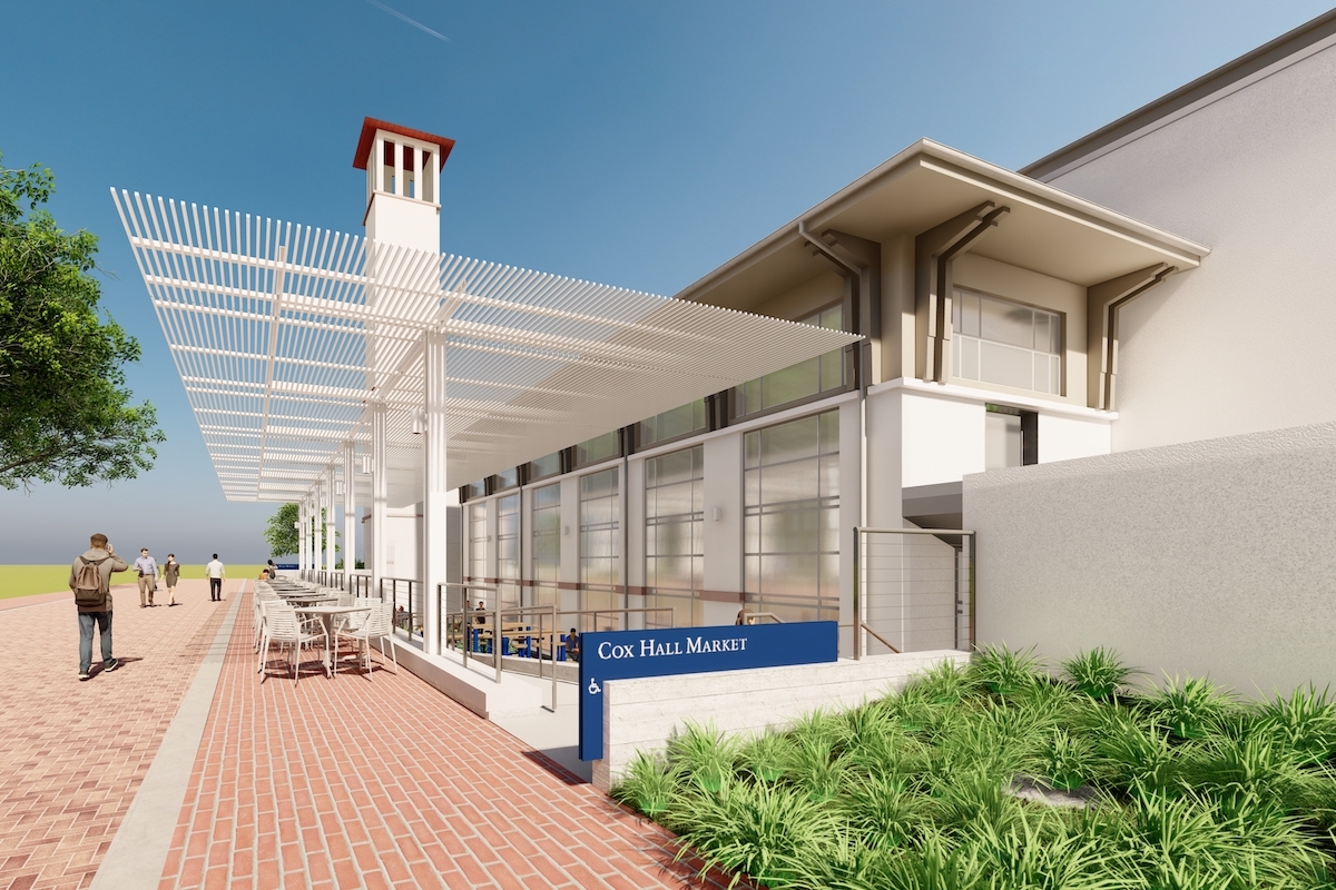 rendering of new Cox Hall 